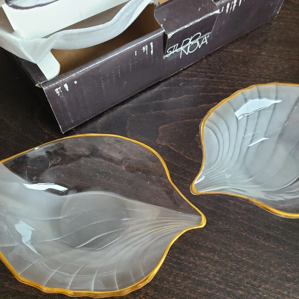 Studio Nova Set of 4 bowls with gold trim. ''Golden Leaf'' - Picture 6 of 6